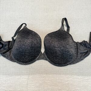 Victoria's Secret Black Heathered Uplift Semi Demi Bra - Size 34DD